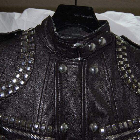 EU 38 ❤️$2495 DIESEL BLACK GOLD Women's LEATHER JACKET Biker Riding jacket ITALY - Picture 7 of 16